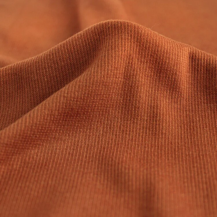 Bamboo & Cotton 2x2 Ribbing - Terracotta - Image 3