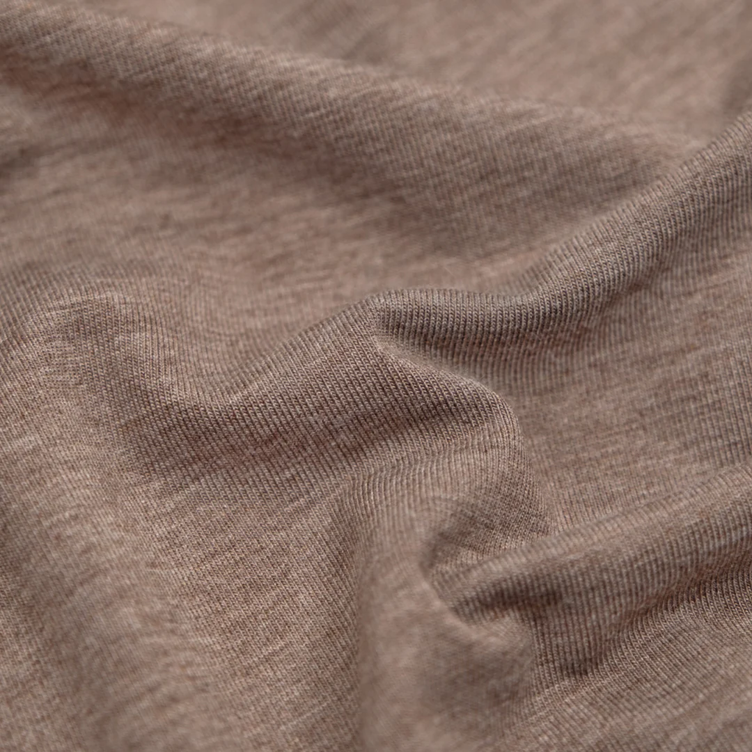 Bamboo Cotton Jersey - Heather Mocha