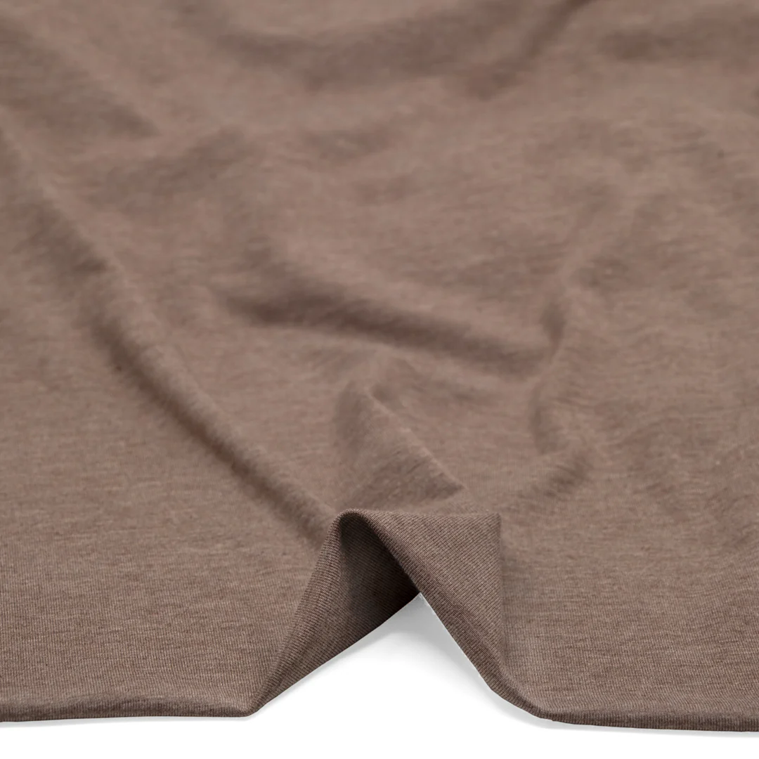 Bamboo Cotton Jersey - Heather Mocha - Image 2