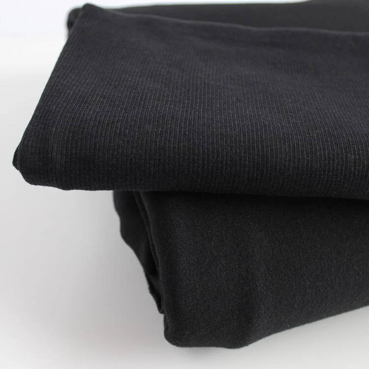 Bamboo & Cotton Stretch Fleece - Black - Image 3