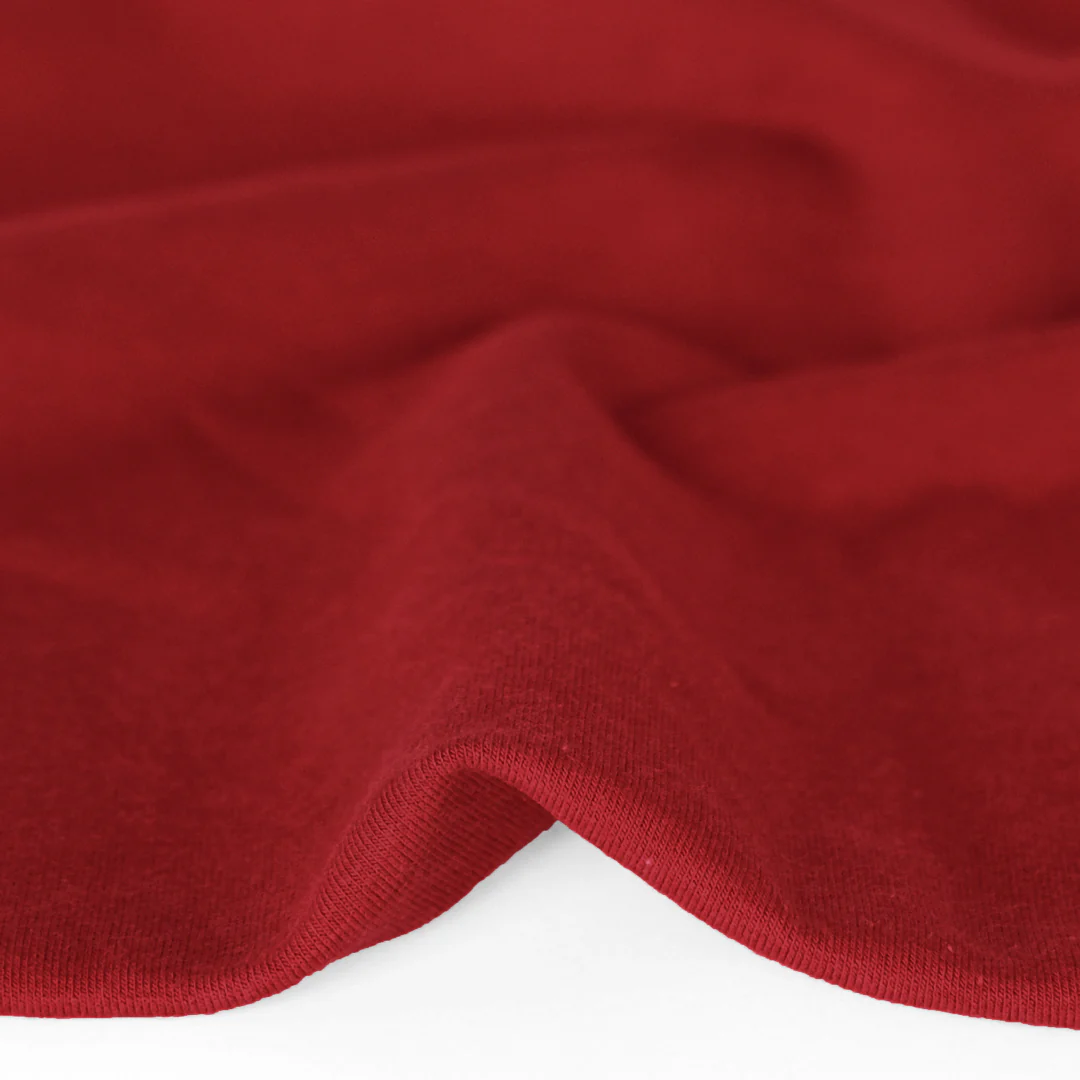 Bamboo & Cotton Stretch Fleece - Classic Red