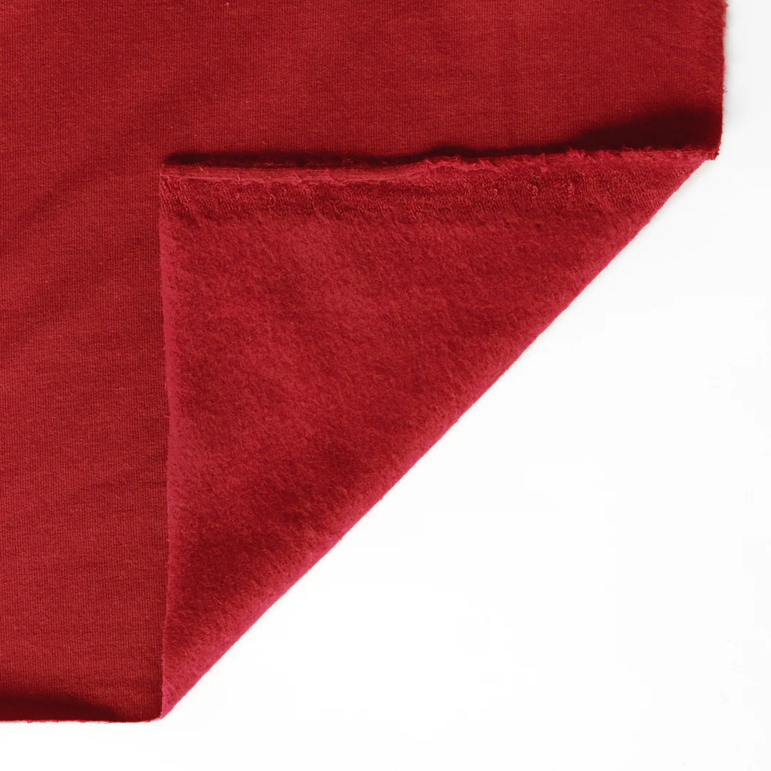 Bamboo & Cotton Stretch Fleece - Classic Red - Image 2