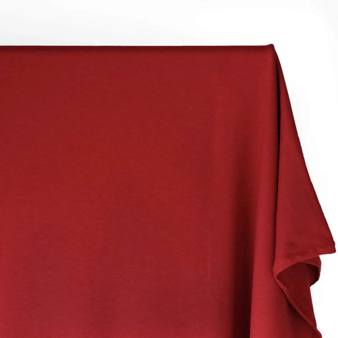Bamboo & Cotton Stretch Fleece - Classic Red - Image 3