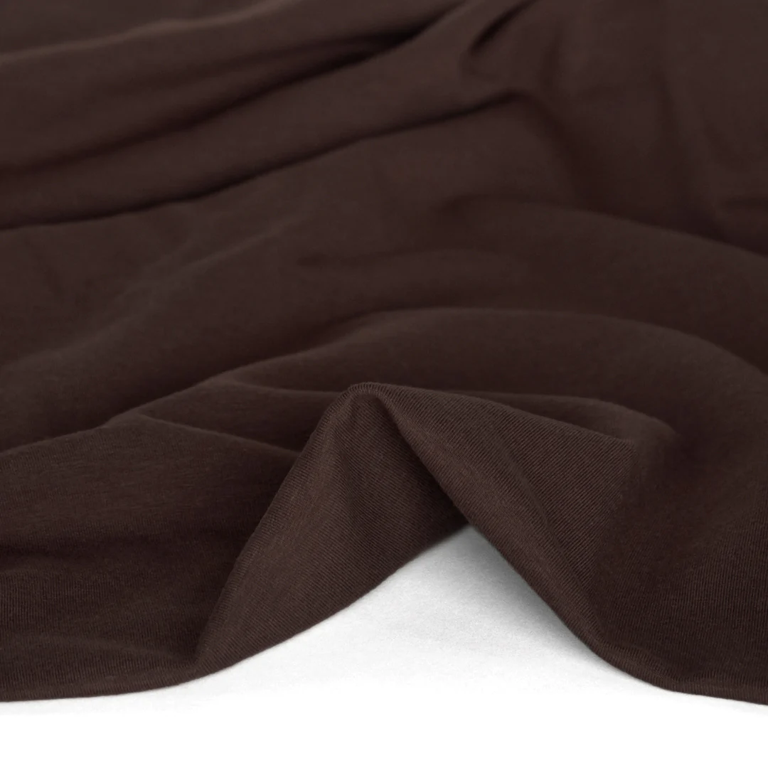 Bamboo & Cotton Stretch Fleece - Coffee Bean