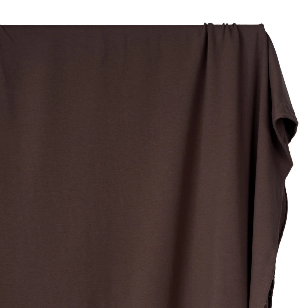 Bamboo & Cotton Stretch Fleece - Coffee Bean - Image 2