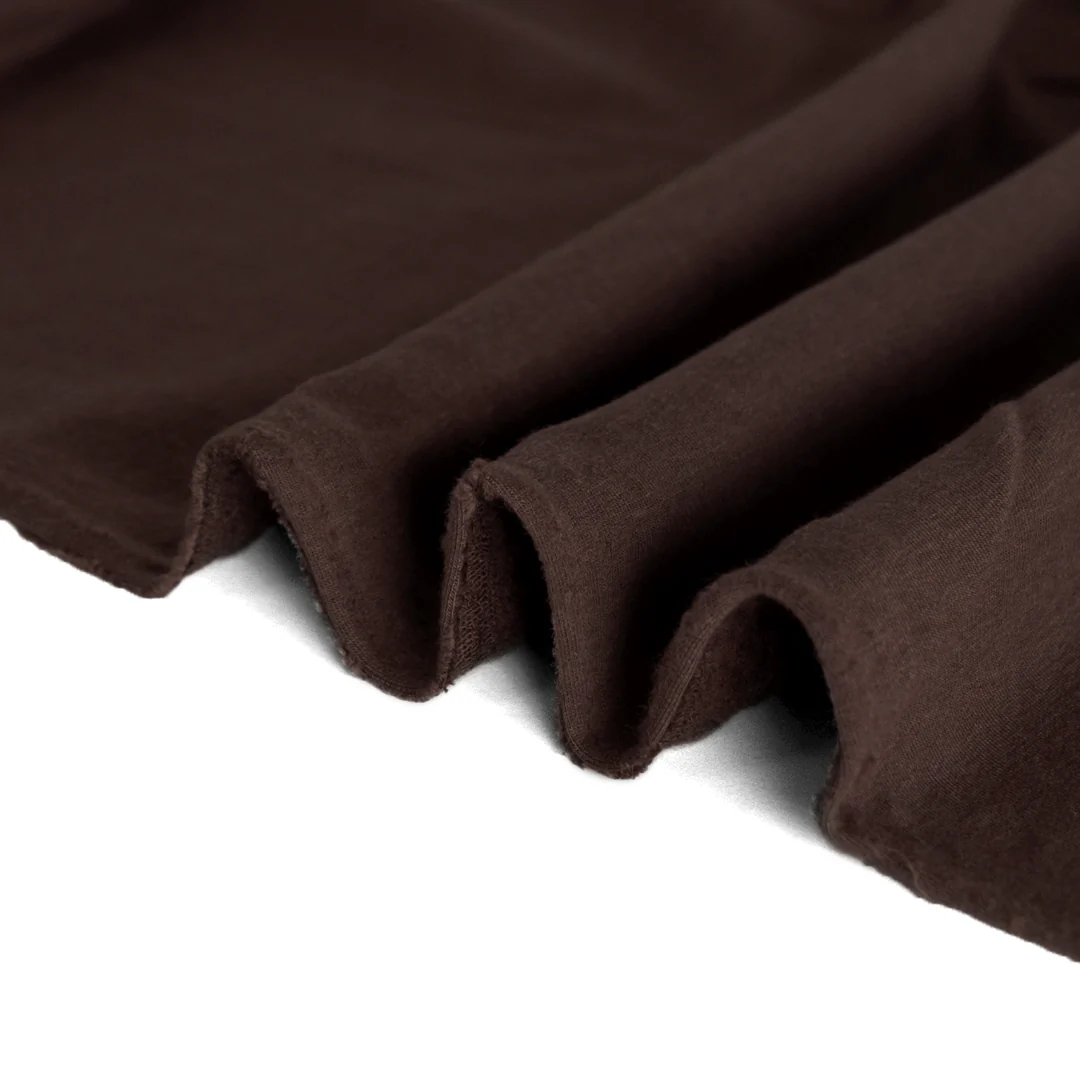 Bamboo & Cotton Stretch Fleece - Coffee Bean - Image 3