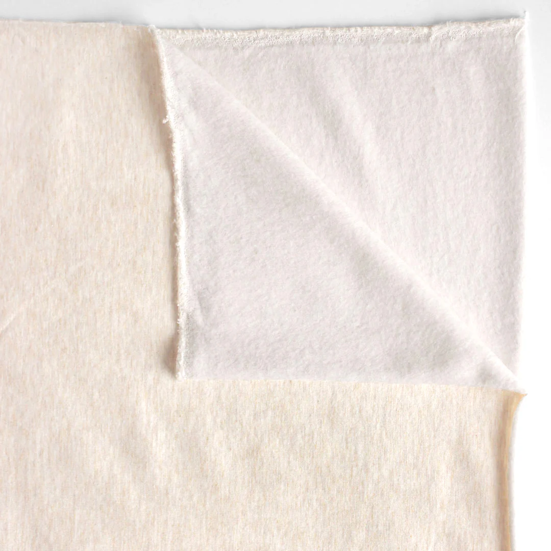 Bamboo & Cotton Stretch Fleece - Heather Almond - Image 3