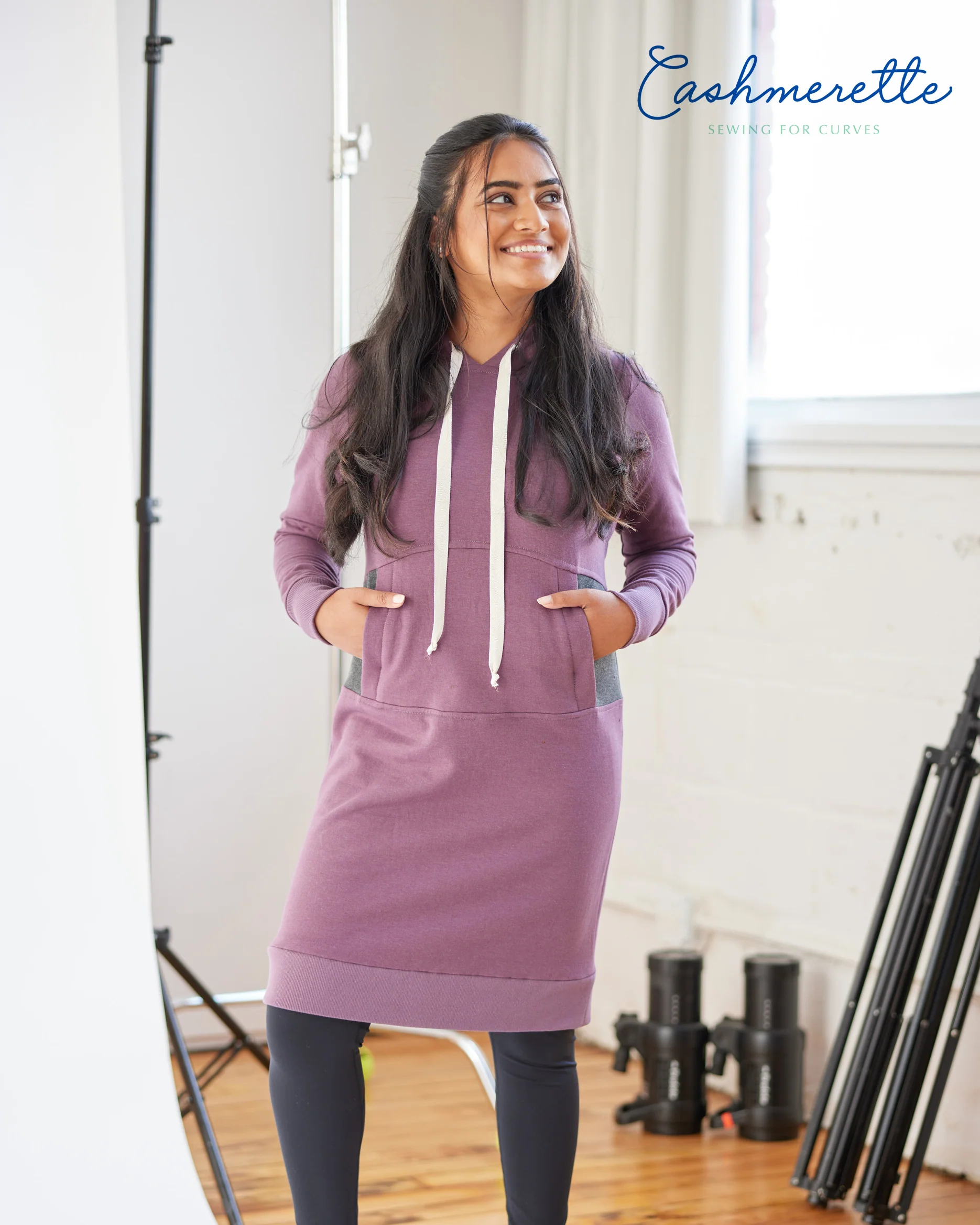 Bamboo & Cotton Stretch Fleece - Heather Dusty Rose - Image 5