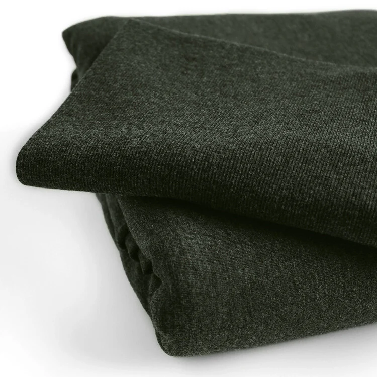 Bamboo & Cotton Stretch Fleece - Heather Forest - Image 3