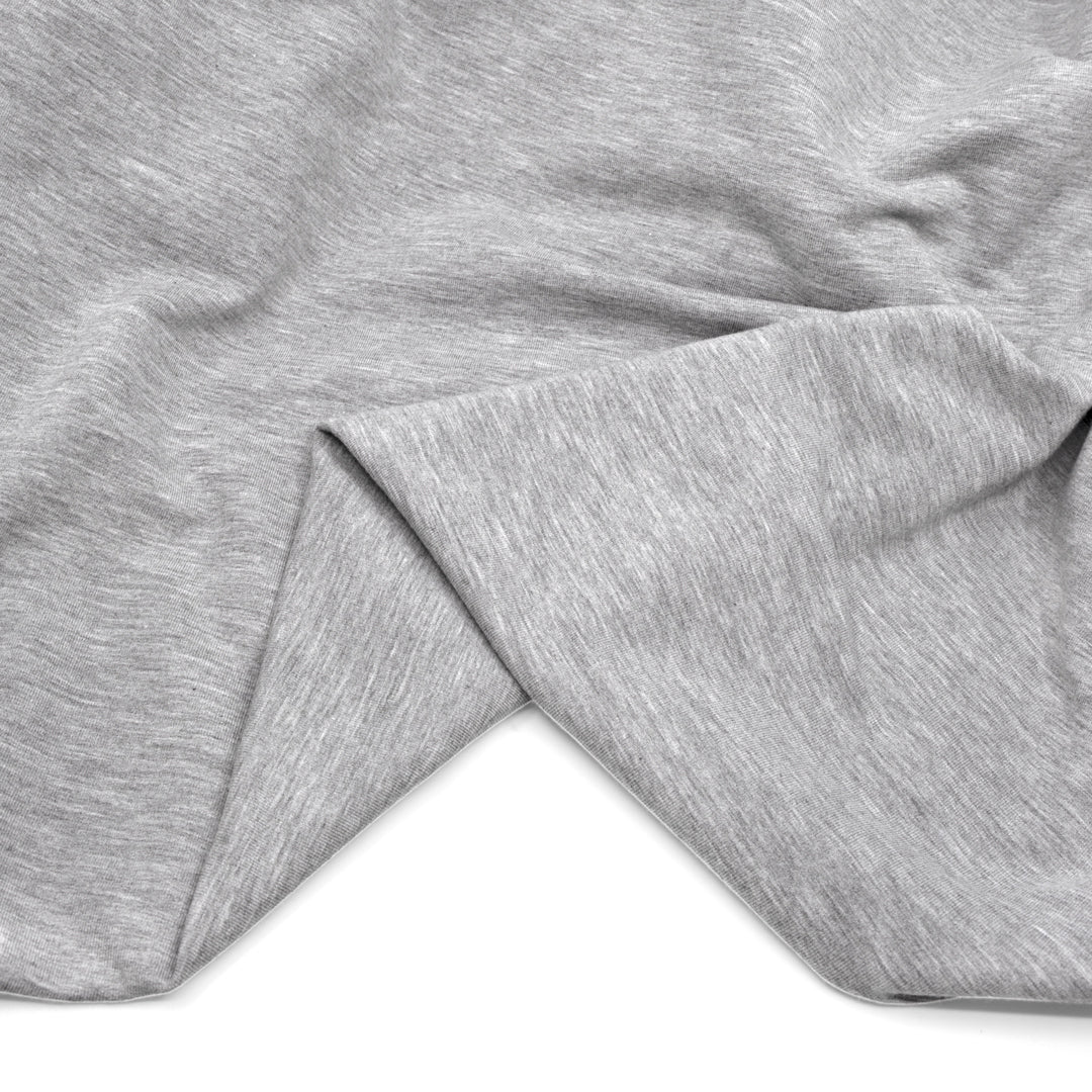Bamboo & Cotton Stretch Fleece - Light Heather Grey
