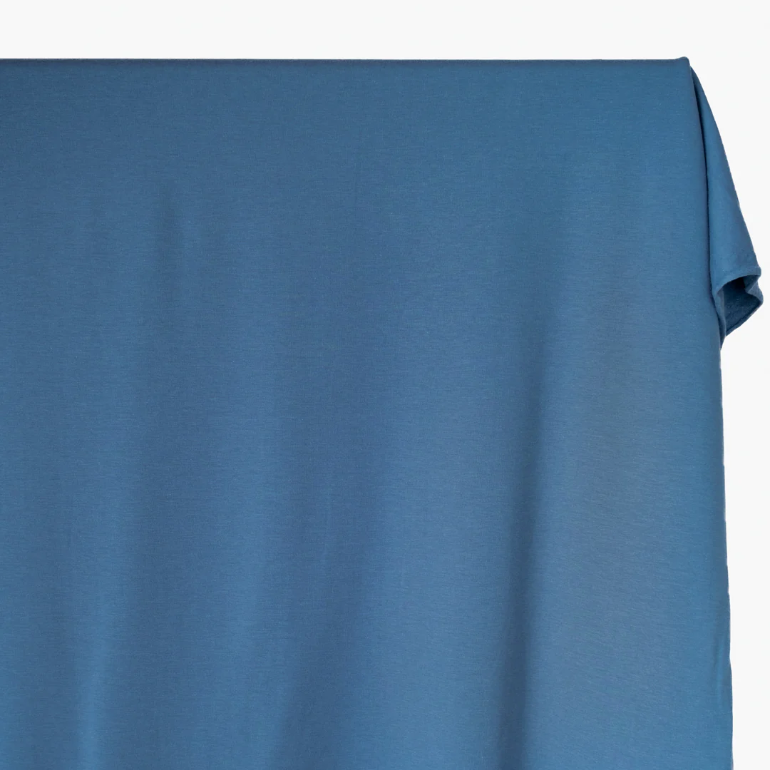 Bamboo & Cotton Stretch Fleece - Pacific - Image 3