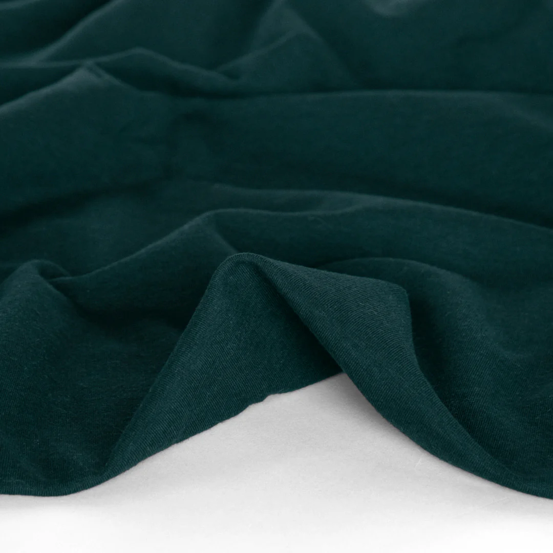 Bamboo & Cotton Stretch Fleece - Peacock