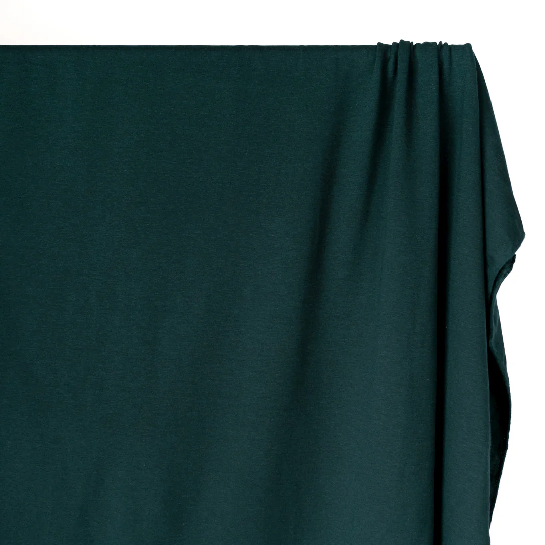 Bamboo & Cotton Stretch Fleece - Peacock - Image 4