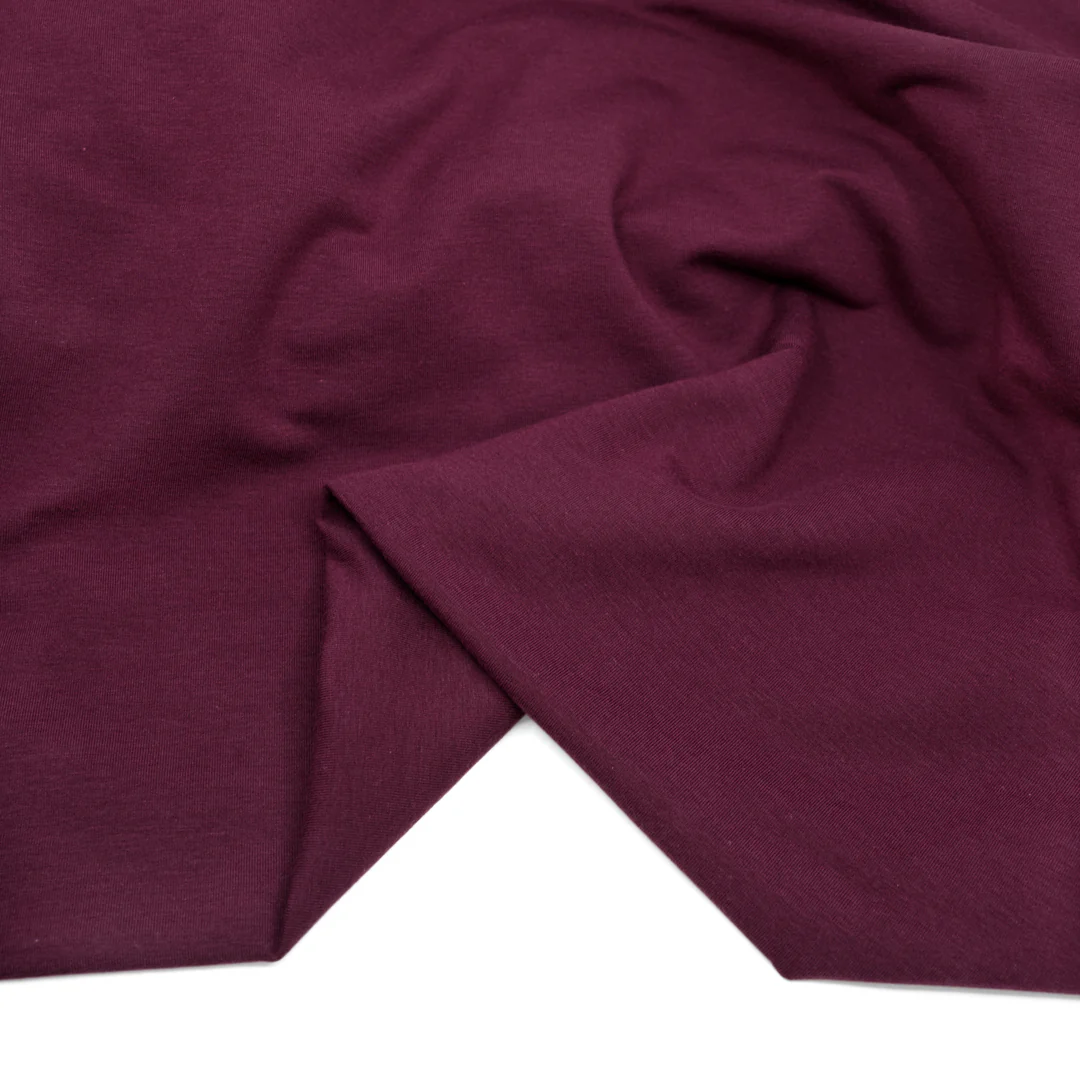 Bamboo & Cotton Stretch Fleece - Port