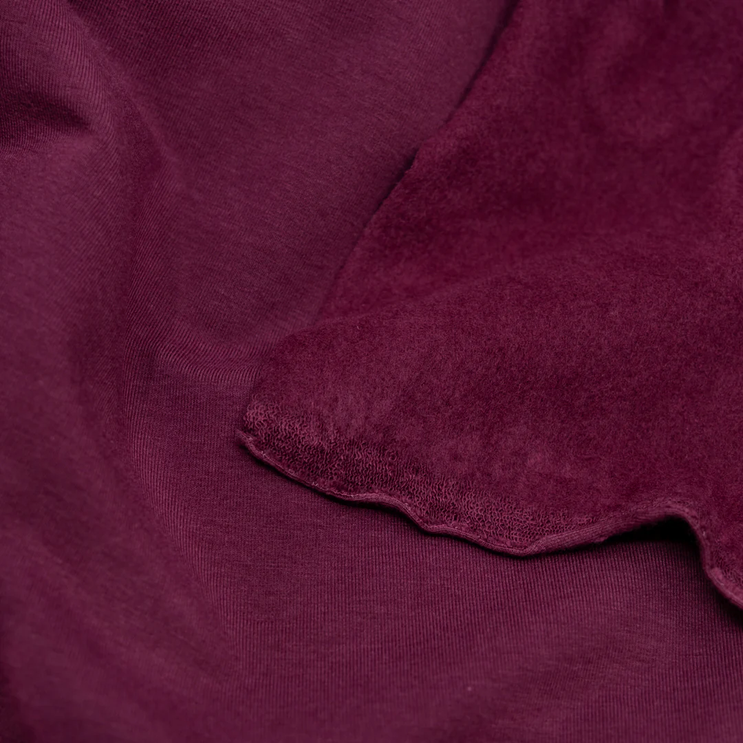 Bamboo & Cotton Stretch Fleece - Port - Image 2