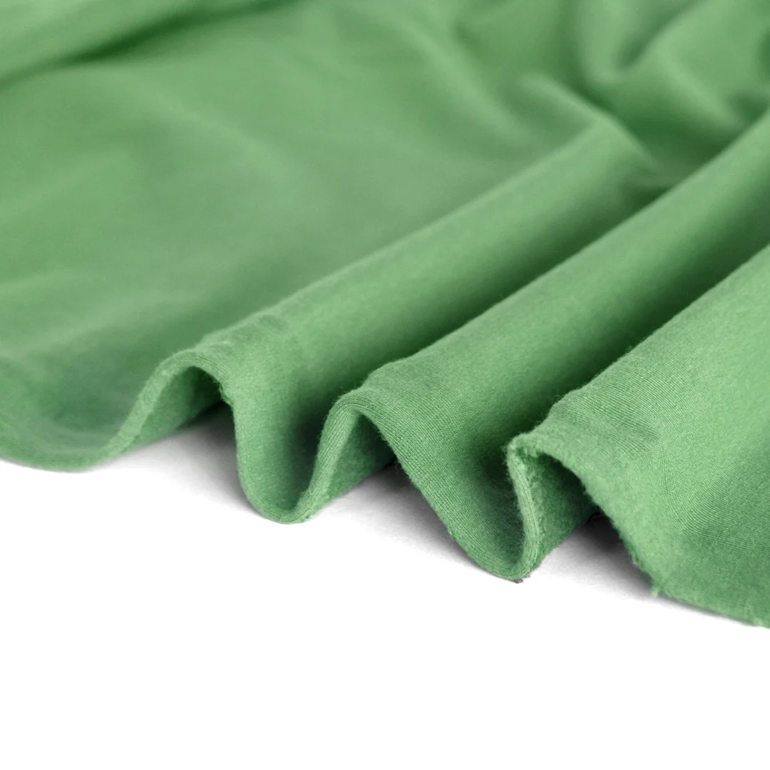 Bamboo & Cotton Stretch Fleece - Spring Green - Image 2