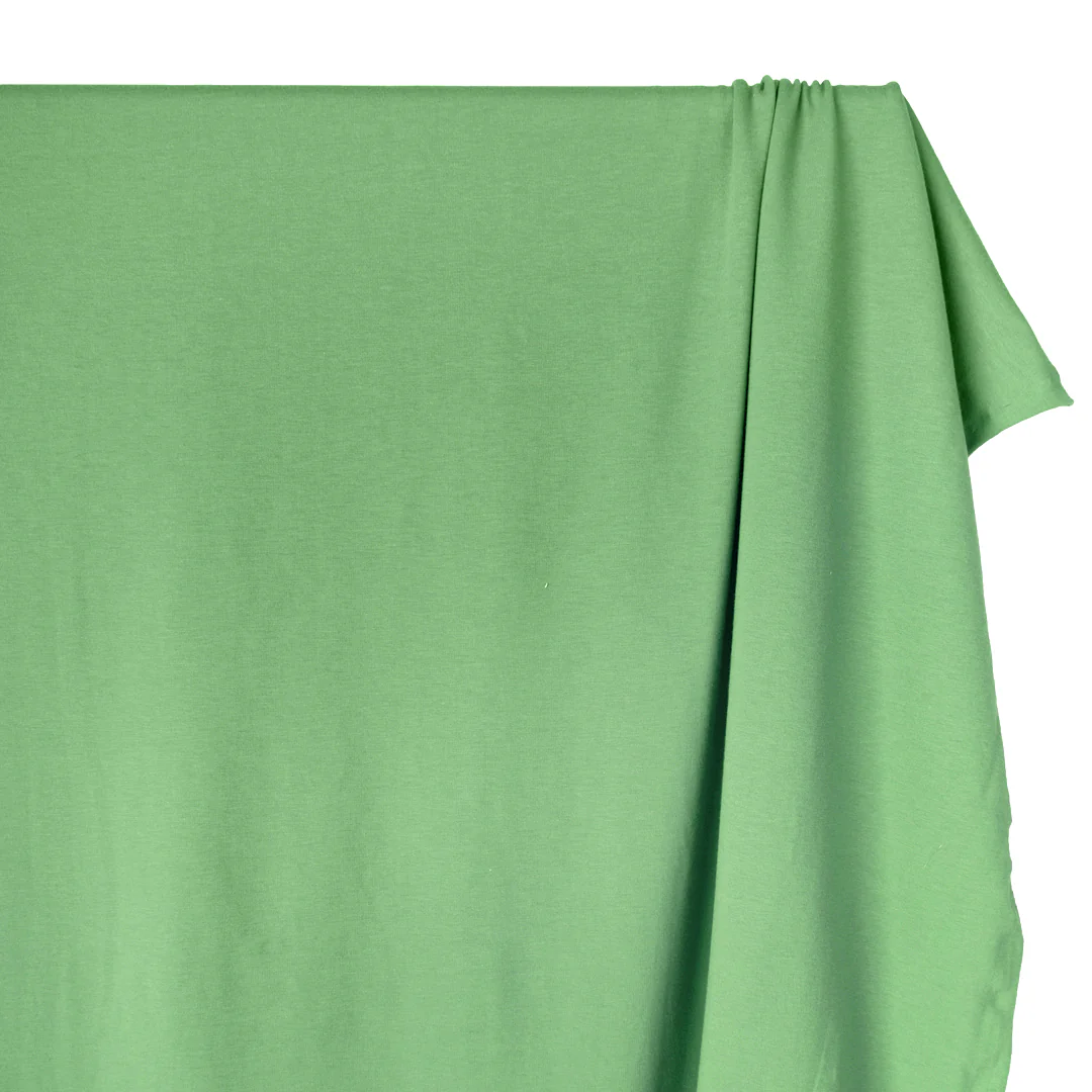 Bamboo & Cotton Stretch Fleece - Spring Green - Image 3