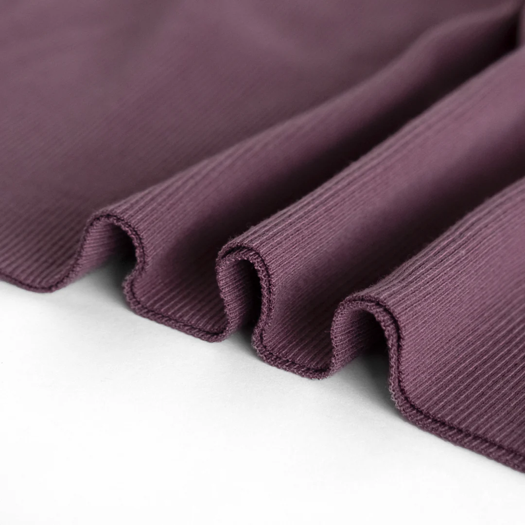 Bamboo & Cotton Sweatshirt Ribbing - Plum - Image 2