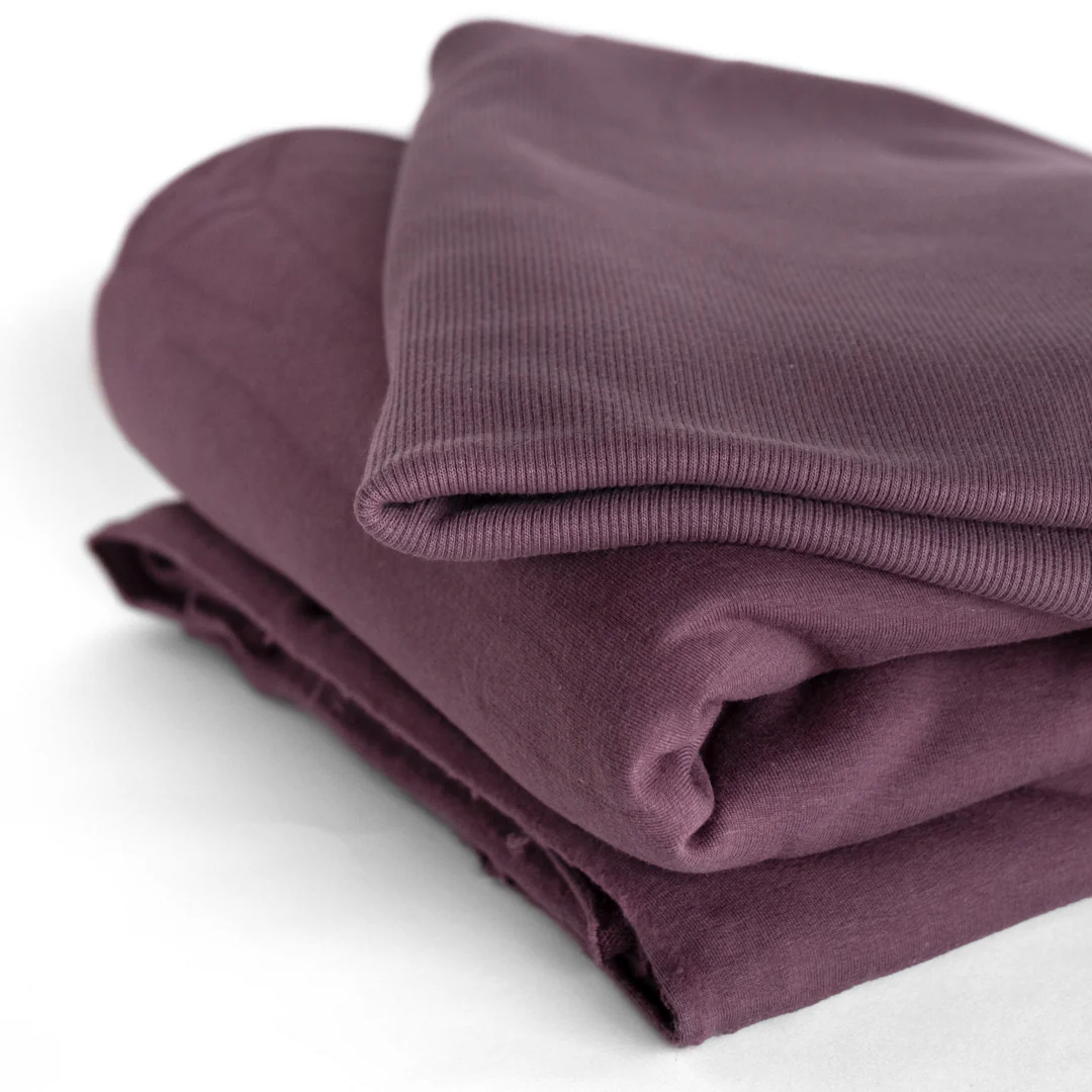 Bamboo & Cotton Sweatshirt Ribbing - Plum - Image 4