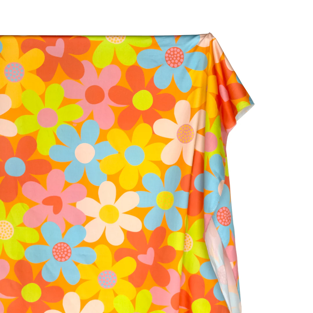 Betty Organic Cotton Sateen - Turmeric/Carnation/Limeade - Image 2