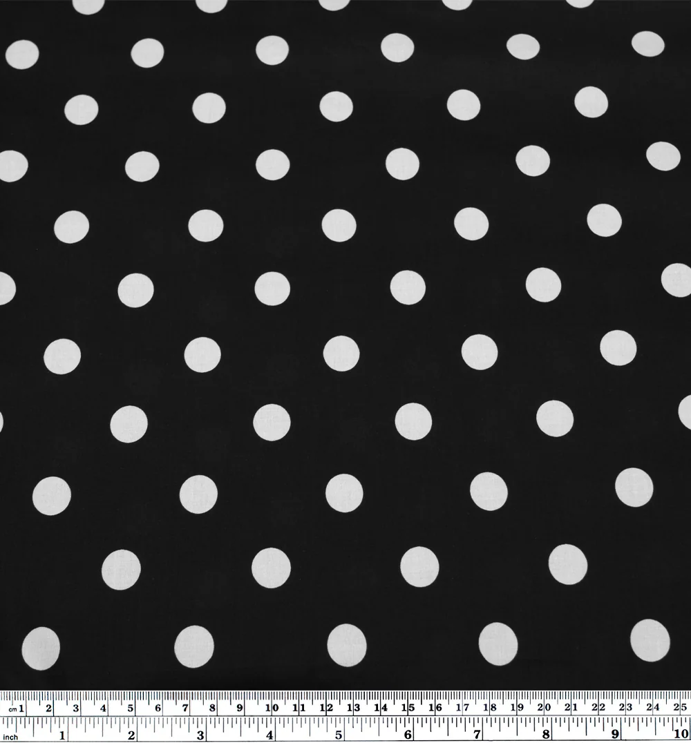 Big Dots Printed Cotton Lawn - Black/White - Image 3