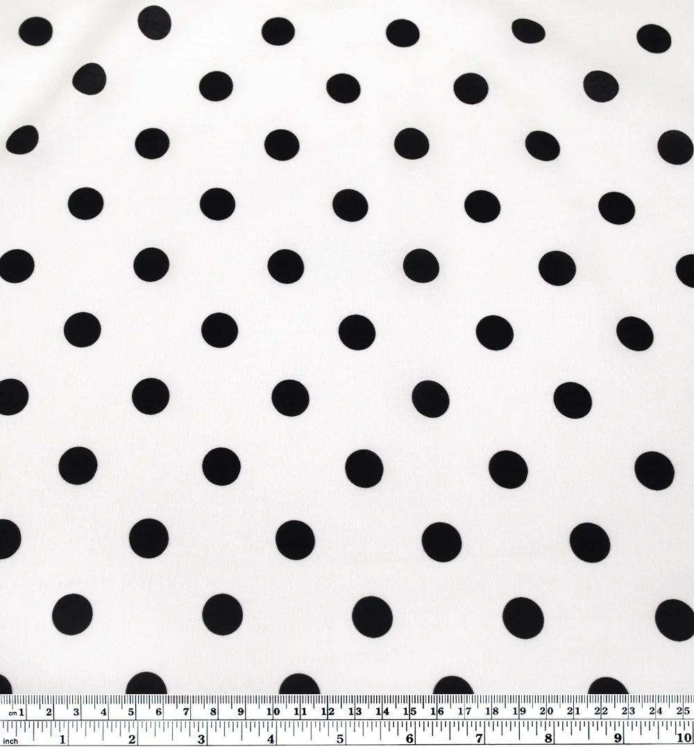 Big Dots Printed Cotton Lawn - Ivory/Black - Image 3