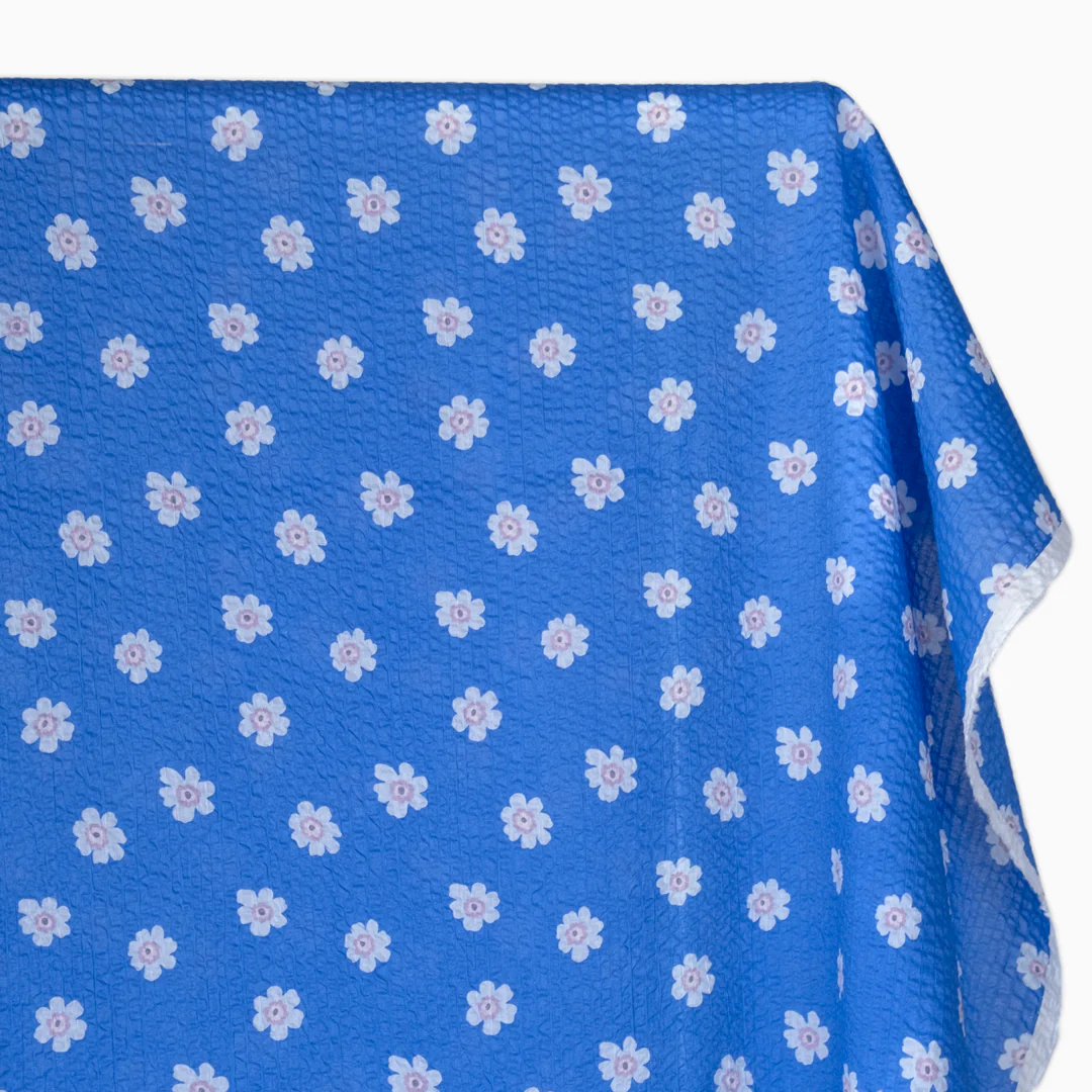 Bloom Print Crinkle Cotton - Sky Blue - Image 2