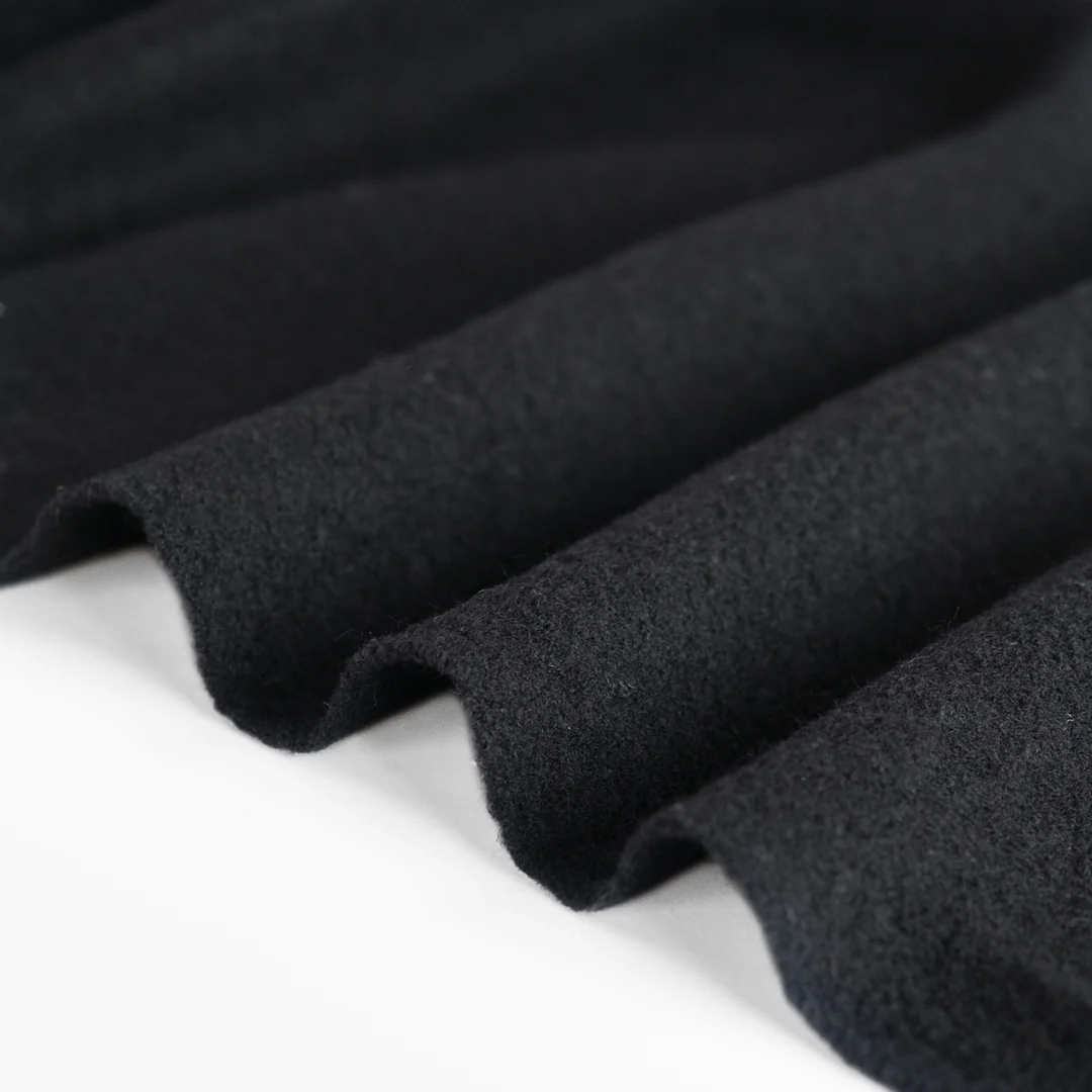 Boiled Wool Coating - Black - Image 3