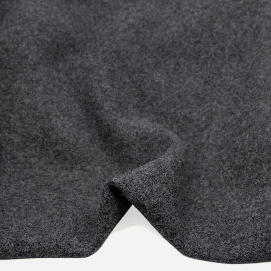Boiled Wool Coating - Heather Charcoal - Image 2