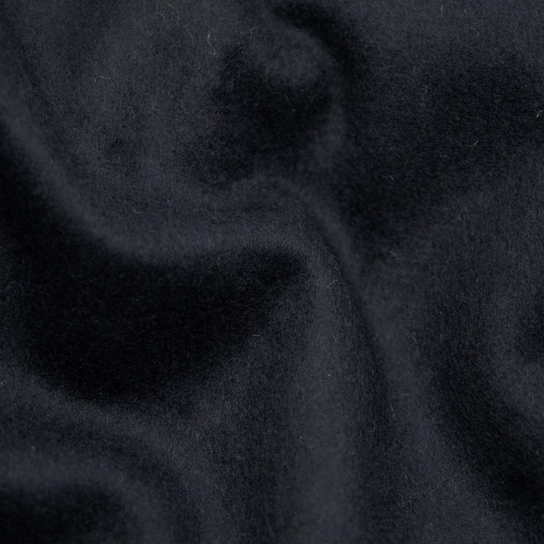 Brushed Melton Wool Blend Coating - Midnight Blue