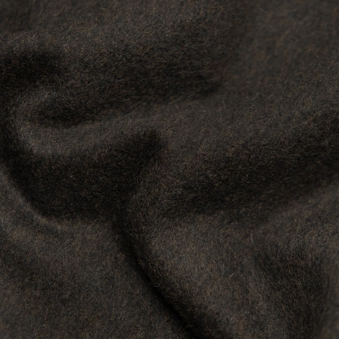 Brushed Melton Wool Blend Coating - Molasses