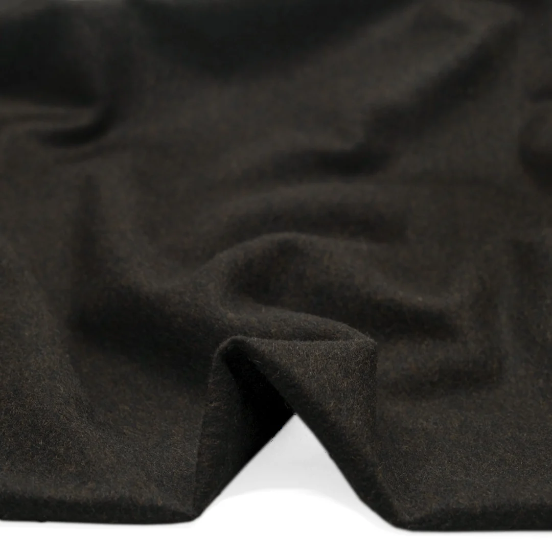 Brushed Melton Wool Blend Coating - Molasses - Image 2