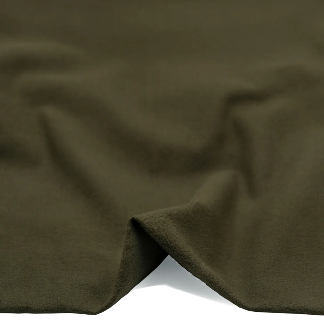 Brushed Organic Cotton Flannel Twill - Olive - Image 2