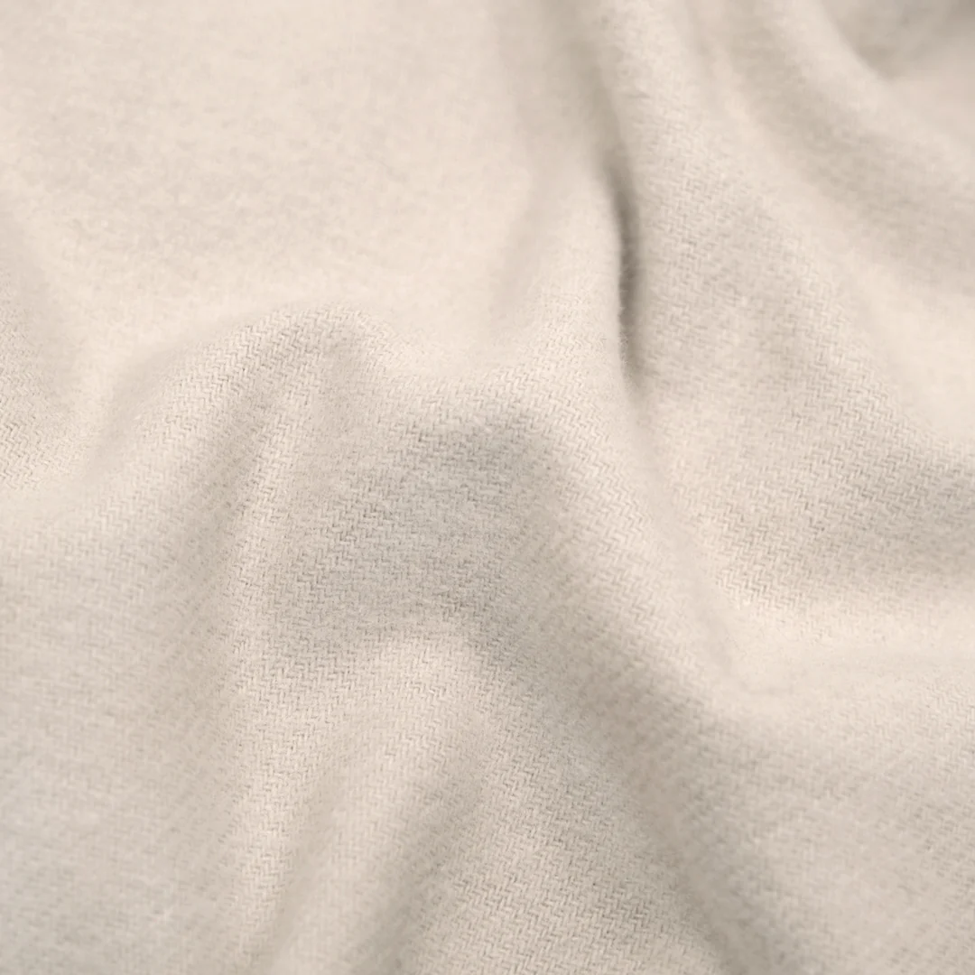 Brushed Organic Cotton Flannel Twill - Salt
