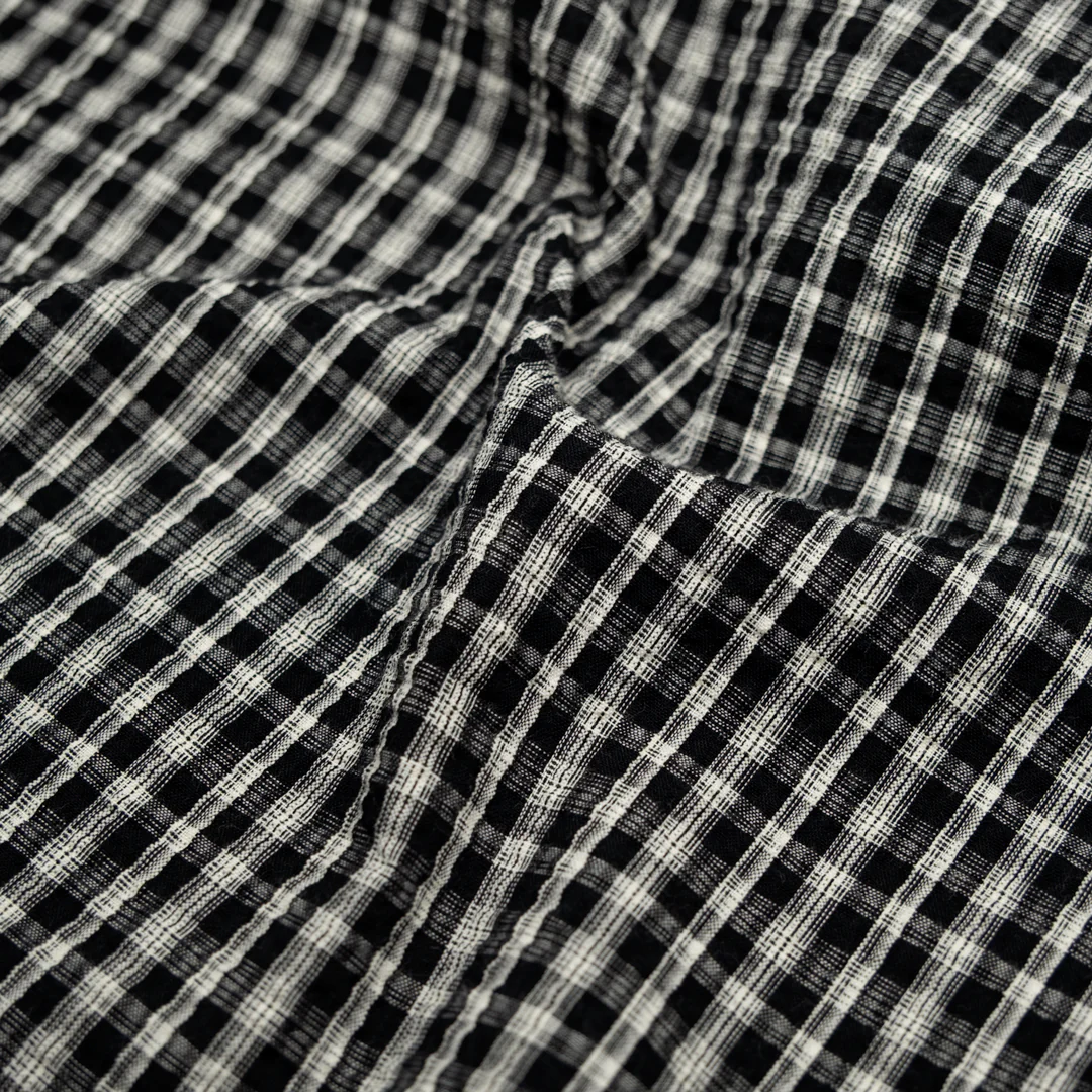 Bungalow Plaid Cotton Poly Seersucker - Black