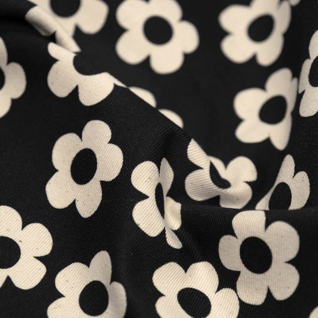 Buttercup Printed Cotton Twill - Black - Image 2