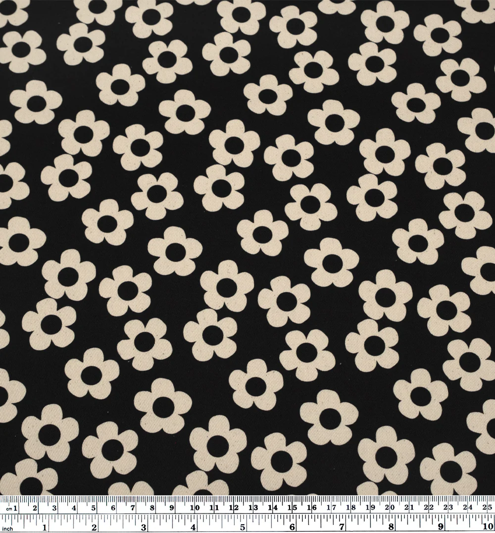 Buttercup Printed Cotton Twill - Black - Image 4