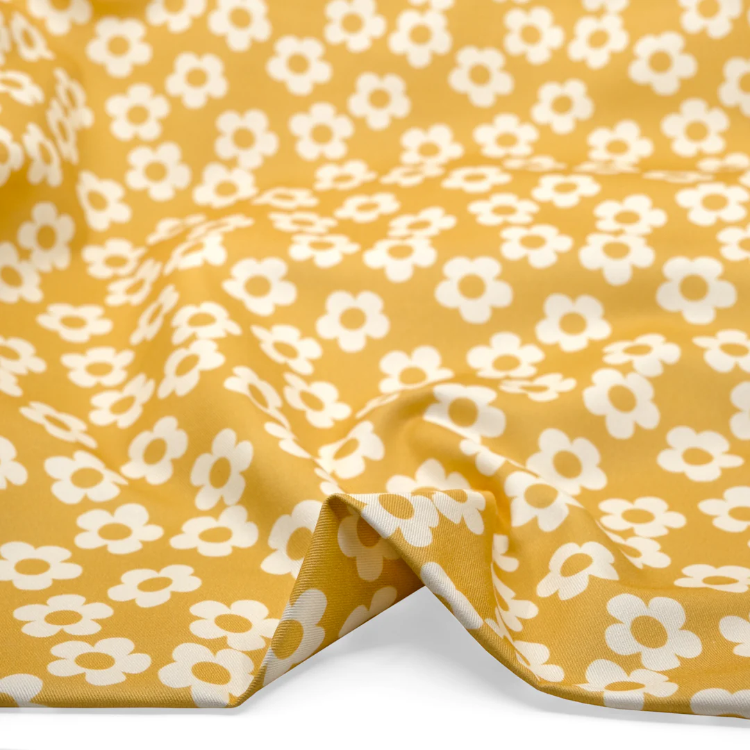 Buttercup Printed Cotton Twill - Lemon