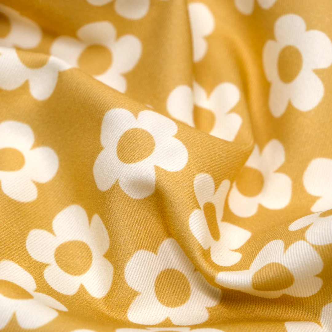 Buttercup Printed Cotton Twill - Lemon - Image 2