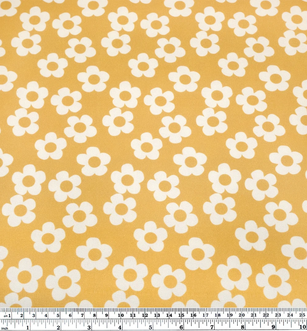Buttercup Printed Cotton Twill - Lemon - Image 4