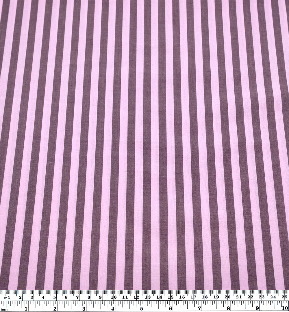 Candy Coated Stripe Cotton Shirting - Candy Floss/Raisin - Image 4