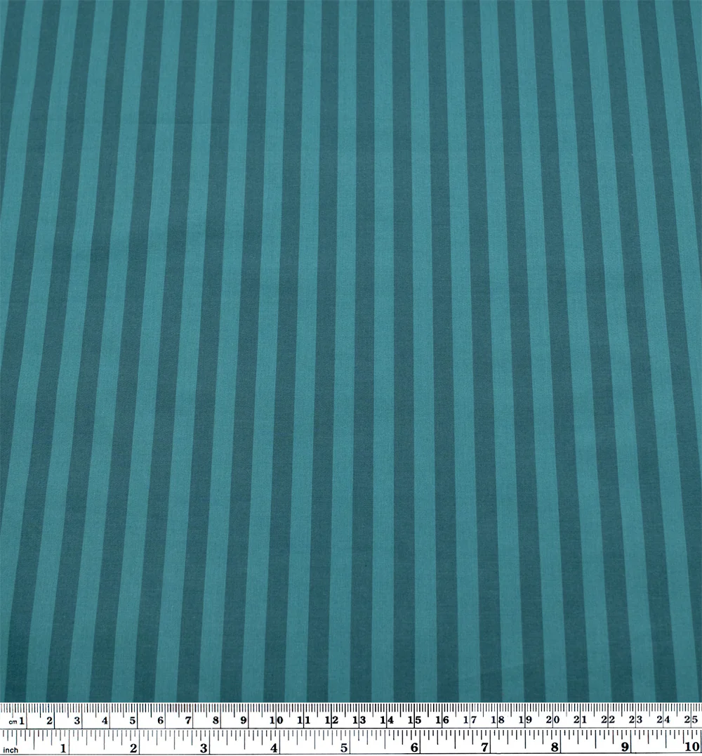 Candy Coated Stripe Cotton Shirting - Teal/Beetle - Image 4