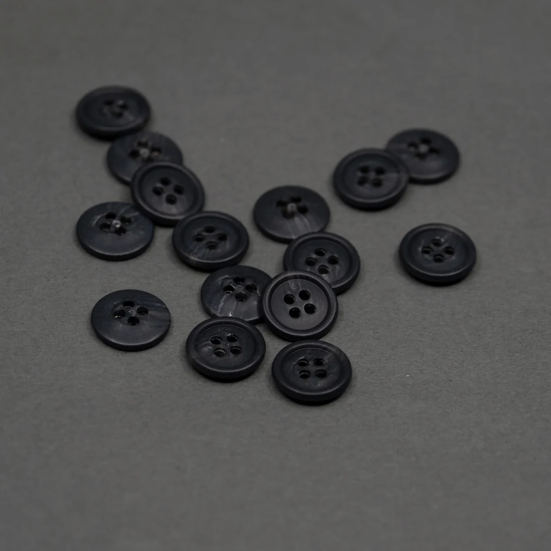 Carbon 14mm (9/16") Buttons - Set of 15