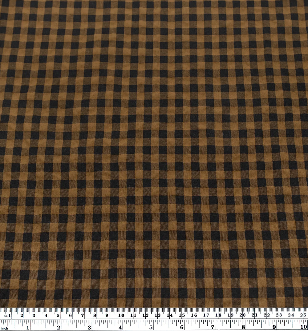 Carnival Gingham Seersucker - Antique Bronze/Black - Image 3