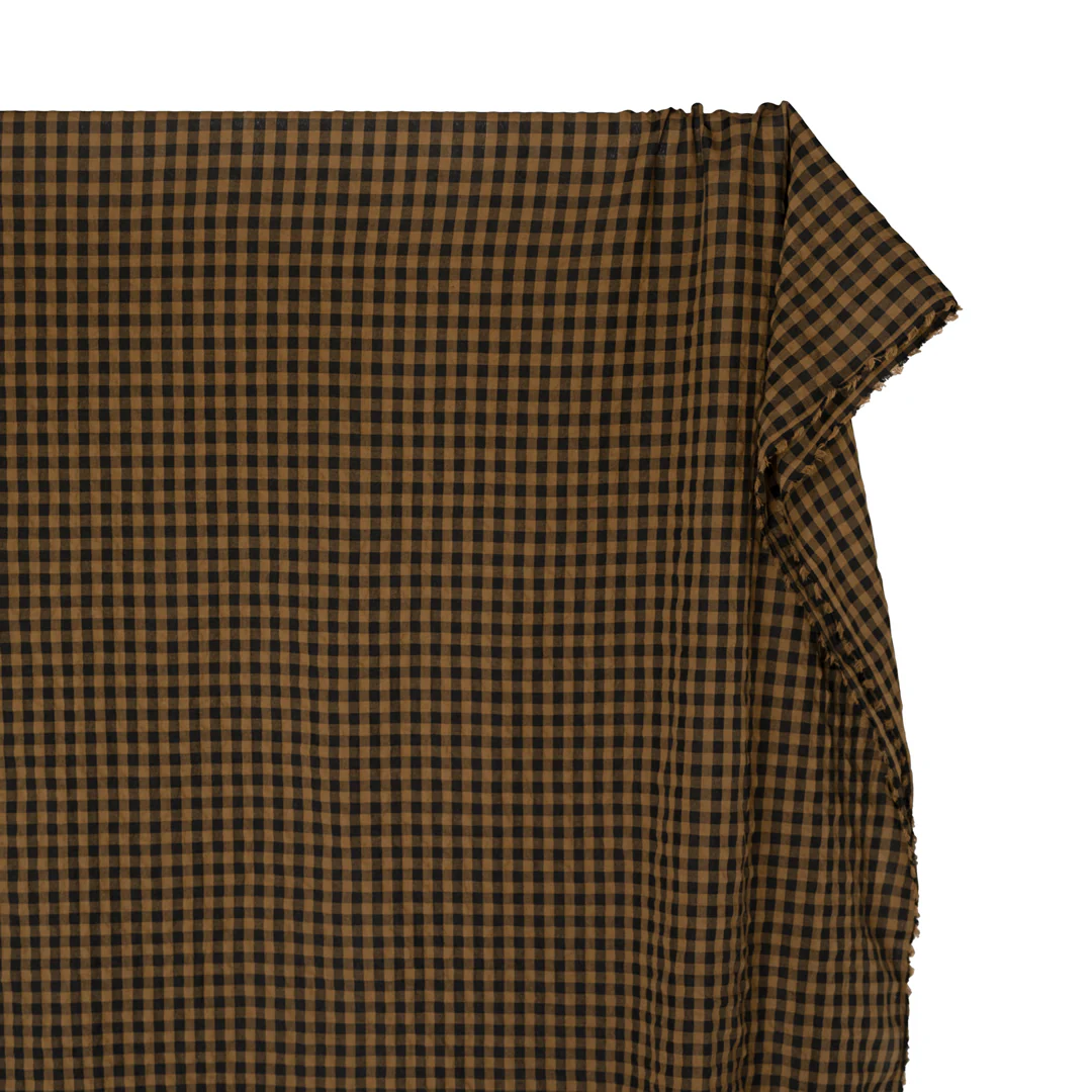 Carnival Gingham Seersucker - Antique Bronze/Black - Image 4