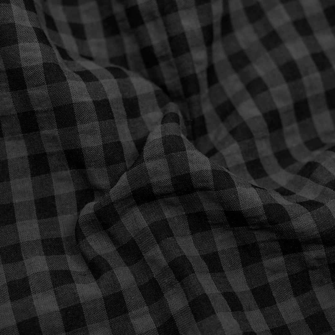 Carnival Gingham Seersucker - Charcoal/Black