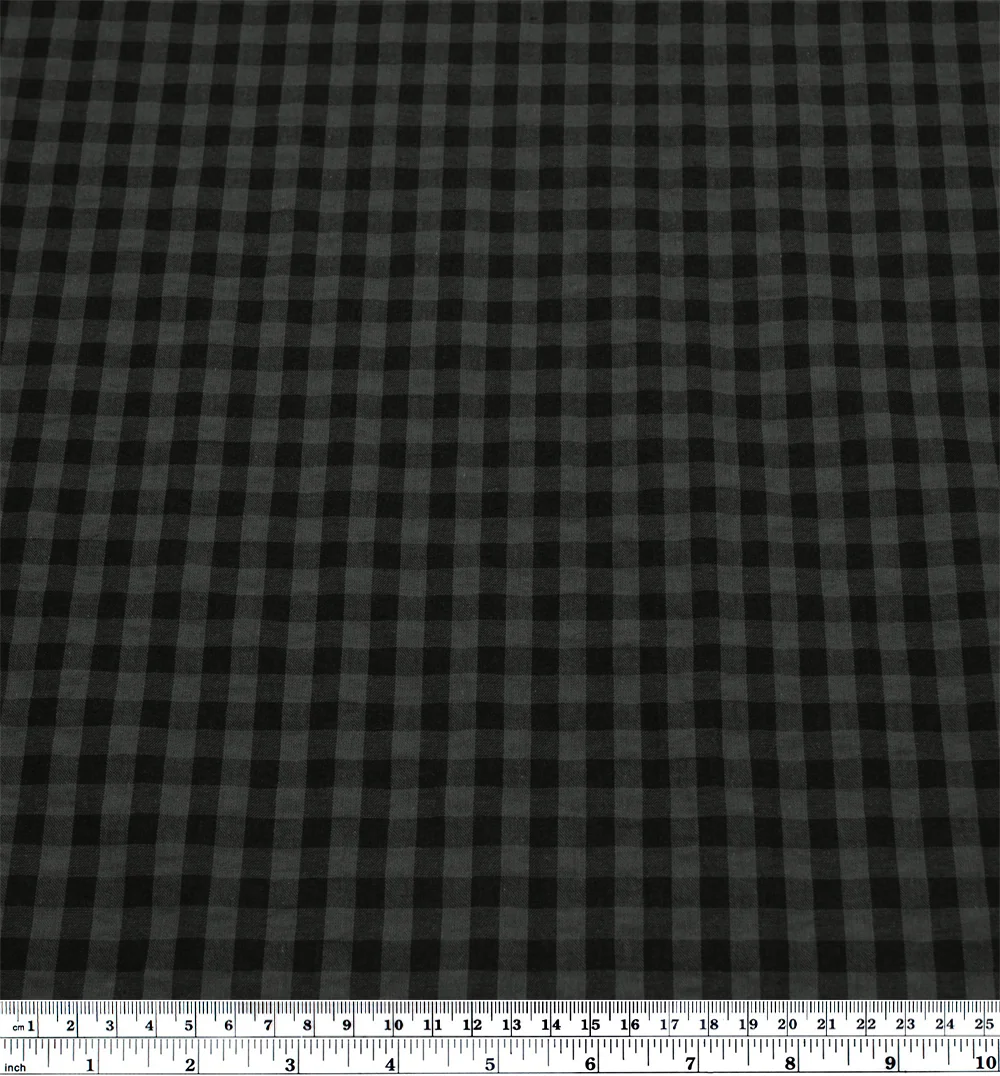 Carnival Gingham Seersucker - Charcoal/Black - Image 3