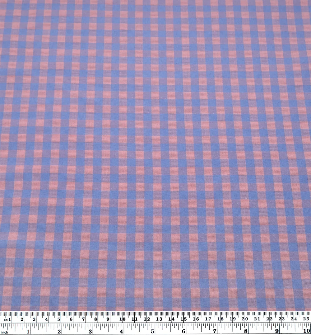 Carnival Gingham Seersucker - Cornflower/Petal - Image 3