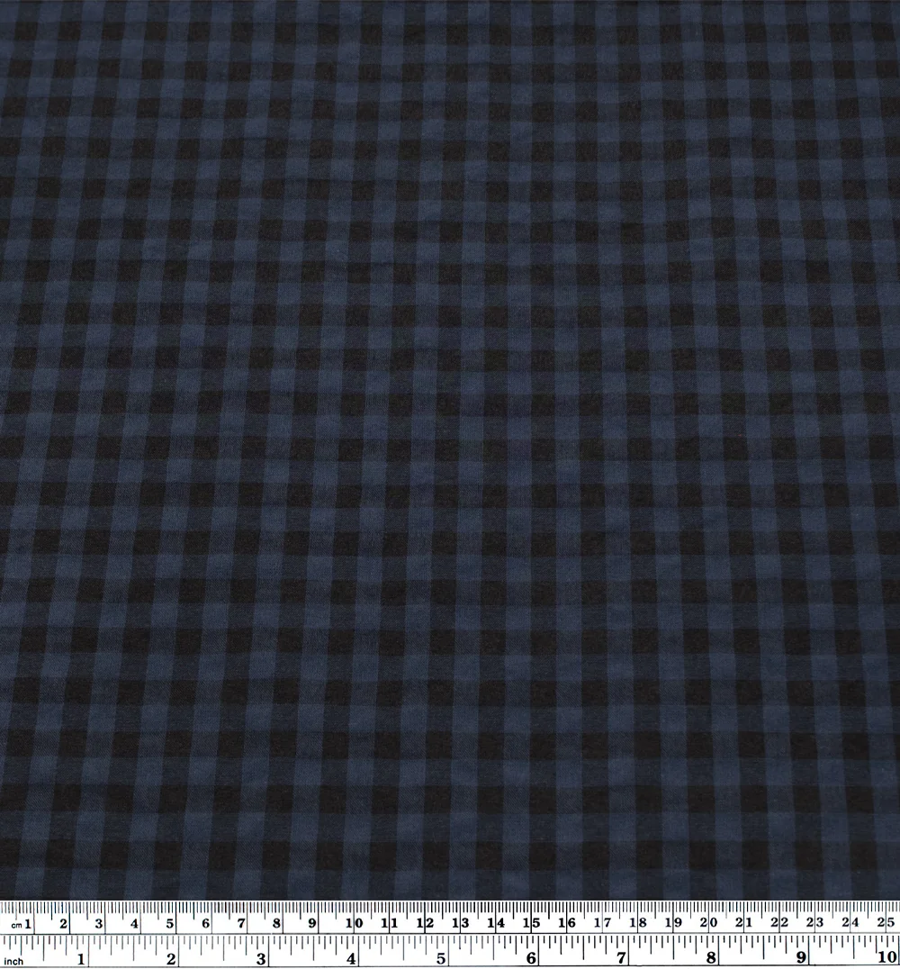 Carnival Gingham Seersucker - Deep Ocean/Black - Image 3