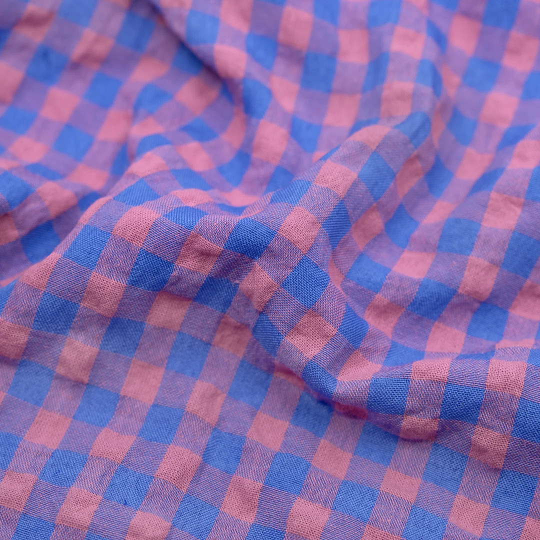 Carnival Gingham Seersucker - Lapis/Tulip